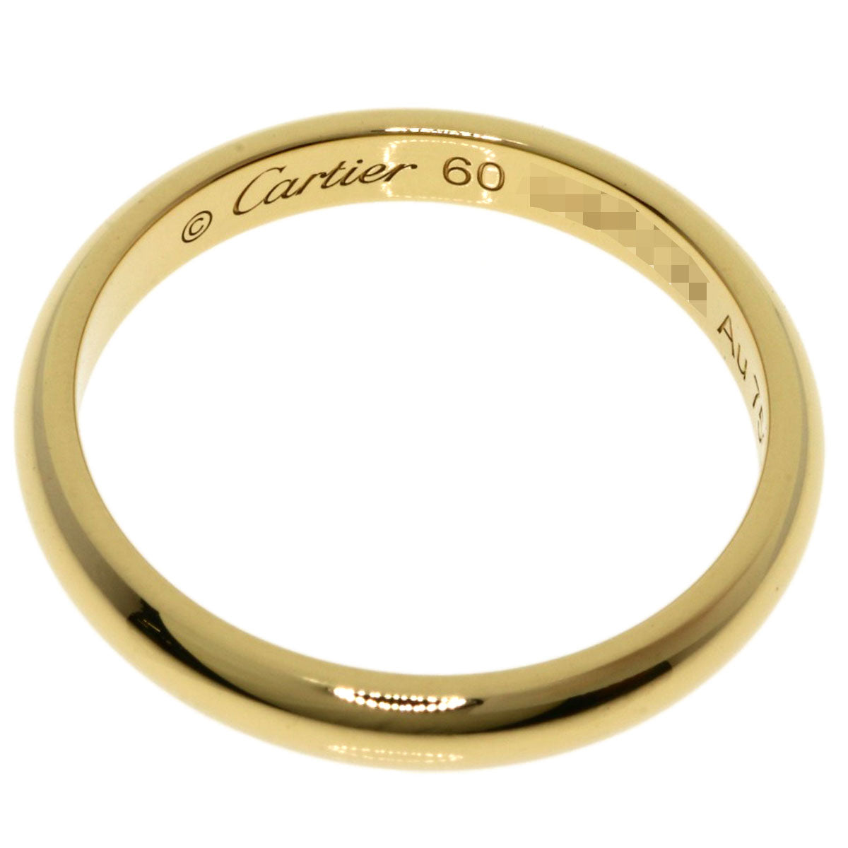 CARTIER Wedding Band #60 Ring K18 Yellow Gold Ladies [Used]