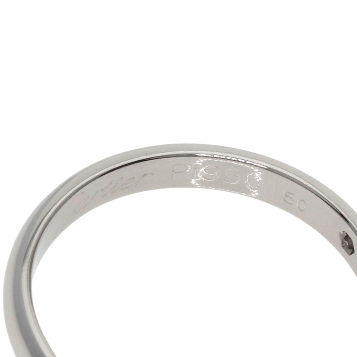 CARTIER Wedding 1P Diamond #50 Ring Platinum PT950 Ladies [Used]