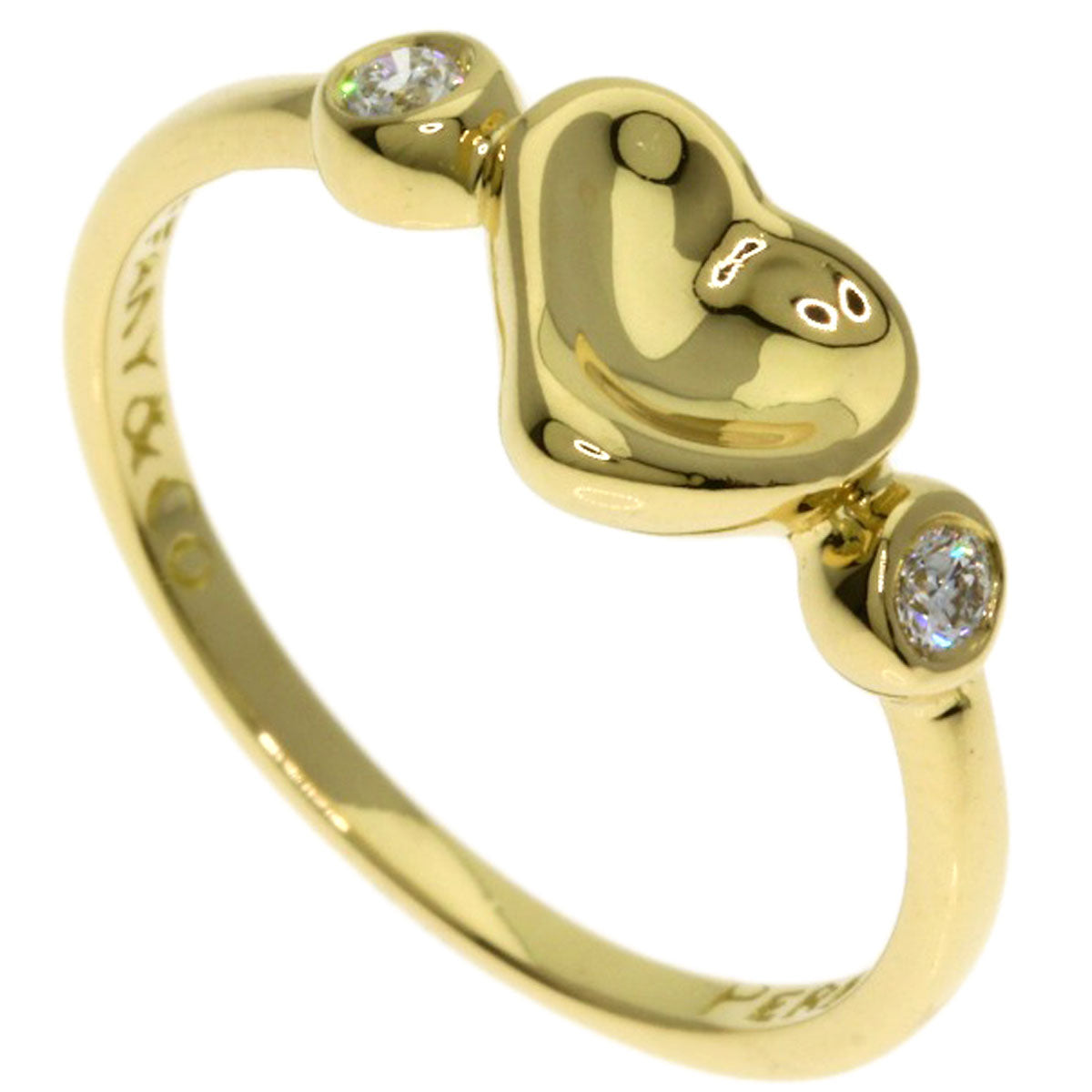 TIFFANY&Co. Full Heart 2P Diamond Ring K18 Yellow Gold Ladies [Used]