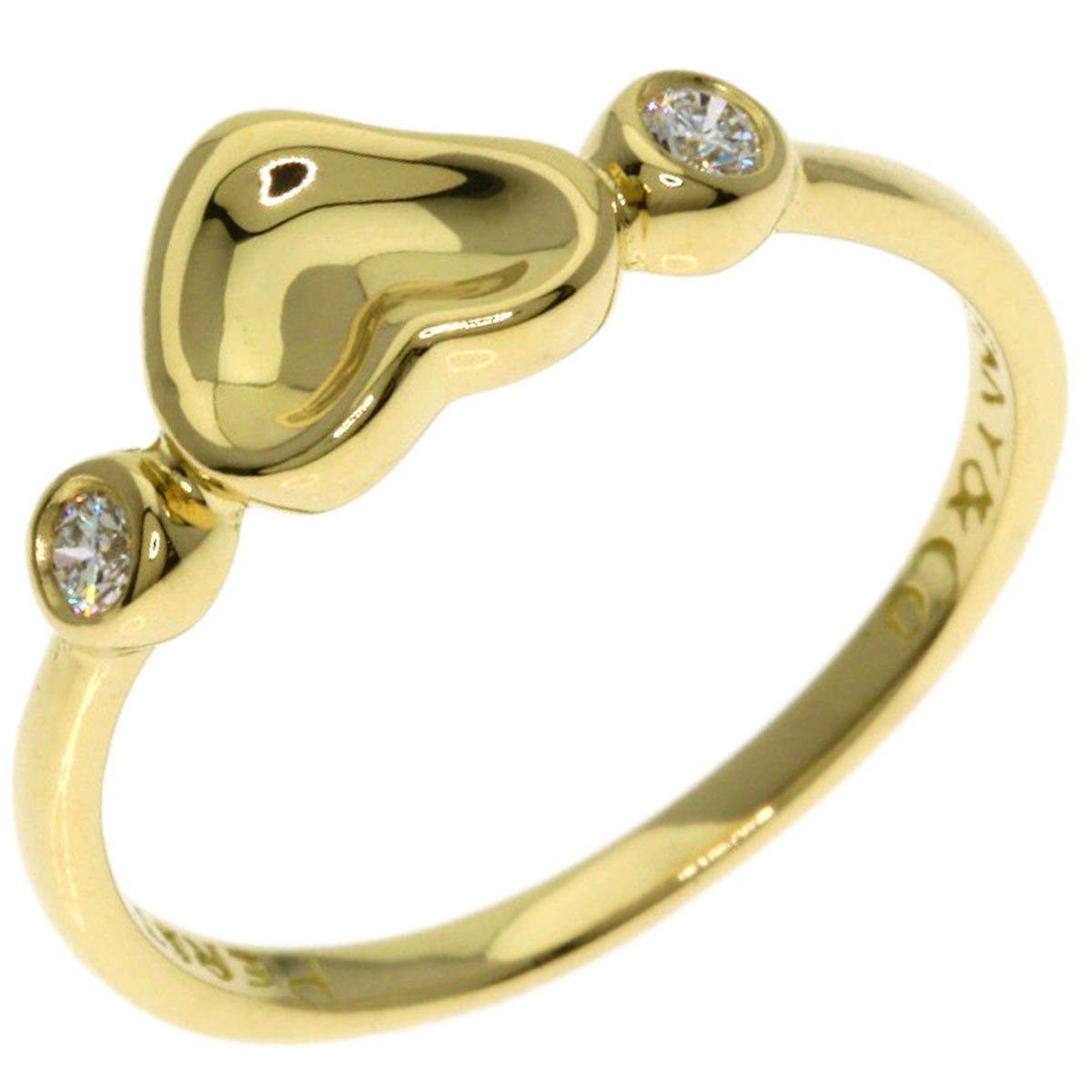 TIFFANY&Co. Full Heart 2P Diamond Ring K18 Yellow Gold Ladies [Used]