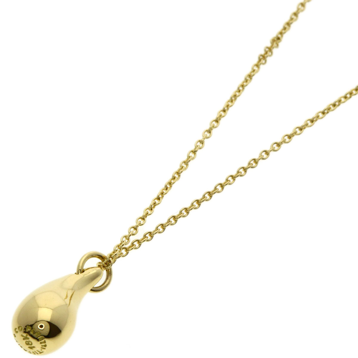 TIFFANY&Co. teardrop Necklace K18 Yellow Gold Ladies [Used]