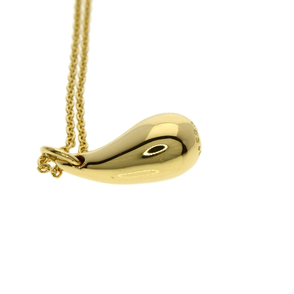 TIFFANY&Co. teardrop Necklace K18 Yellow Gold Ladies [Used]