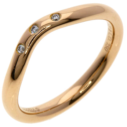 TIFFANY&Co. Curved band 3P Diamond Ring K18 Pink Gold Ladies [Used]