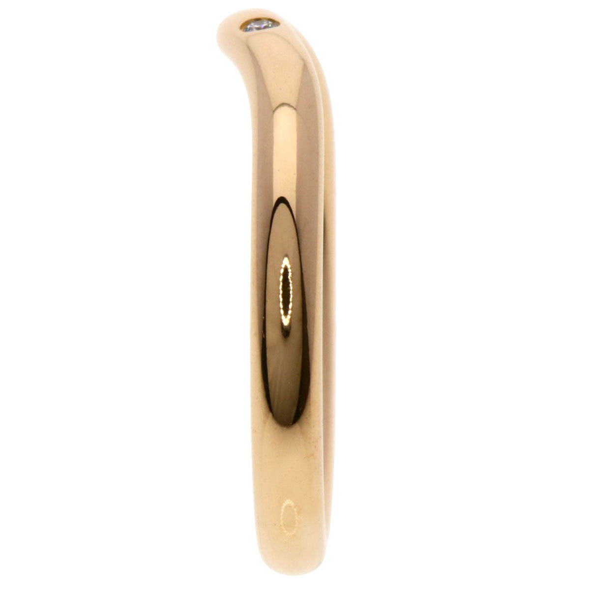 TIFFANY&Co. Curved band 3P Diamond Ring K18 Pink Gold Ladies [Used]