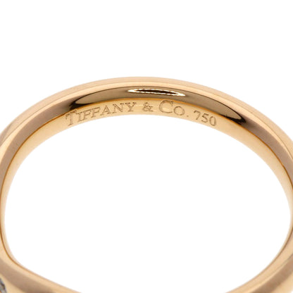 TIFFANY&Co. Curved band 3P Diamond Ring K18 Pink Gold Ladies [Used]