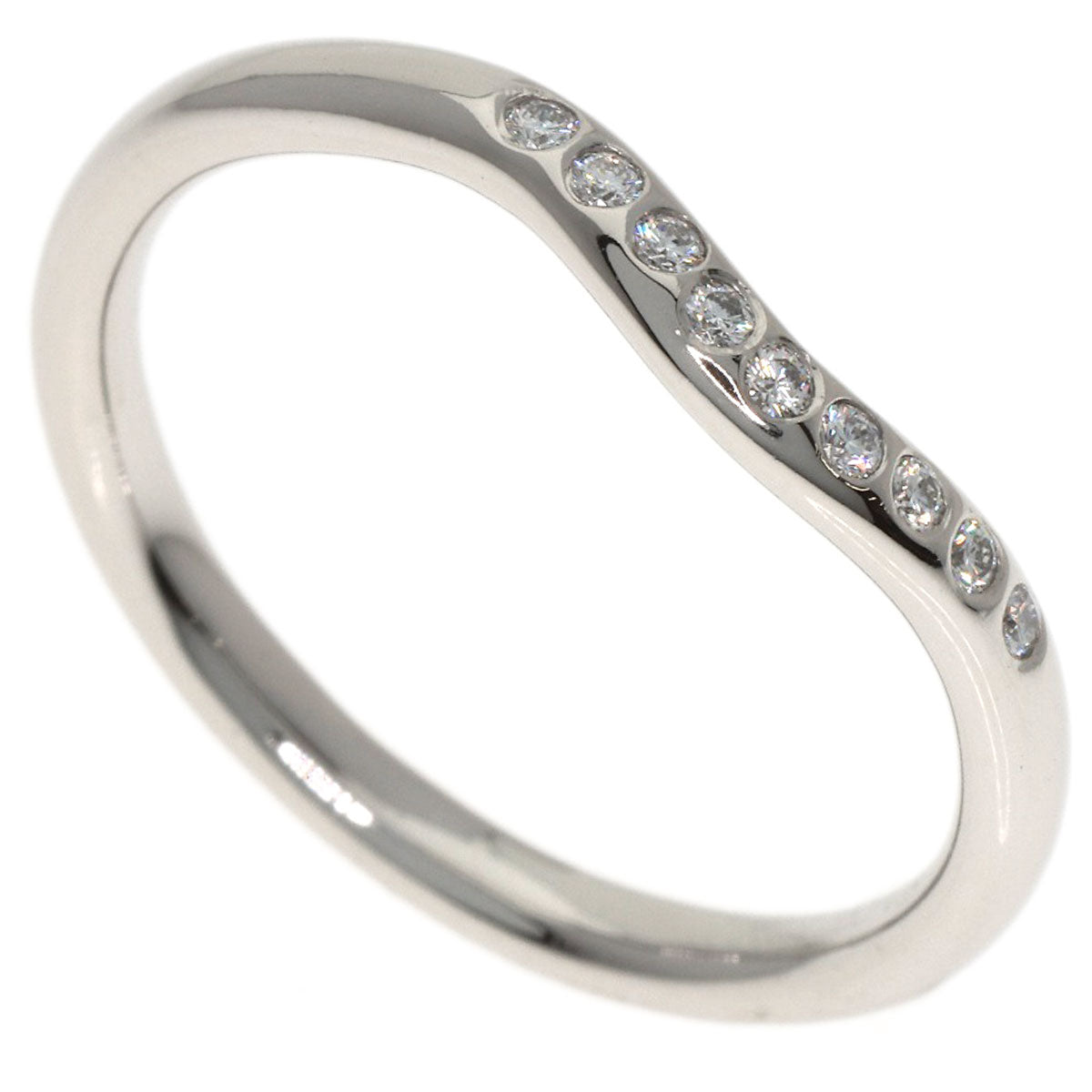 TIFFANY&Co. Curved band Diamond Ring Platinum PT950 Ladies [Used]