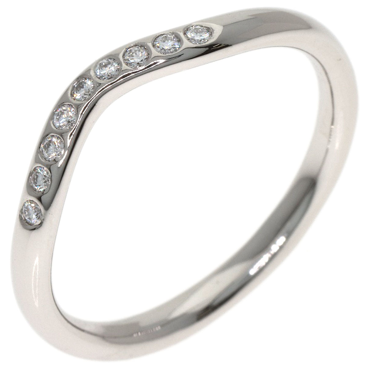 TIFFANY&Co. Curved band Diamond Ring Platinum PT950 Ladies [Used]