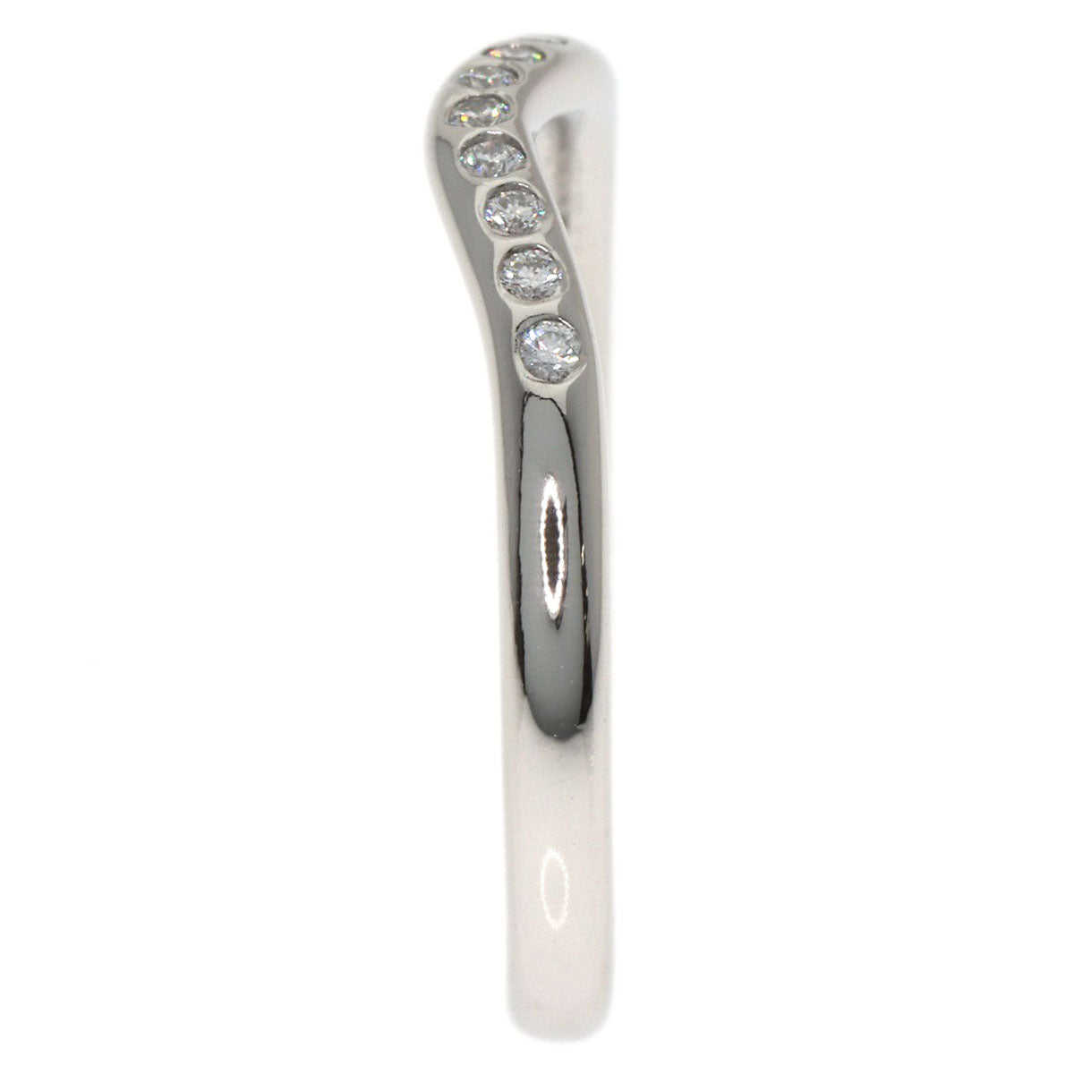 TIFFANY&Co. Curved band Diamond Ring Platinum PT950 Ladies [Used]