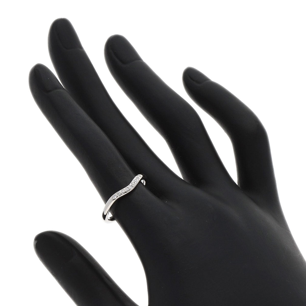 TIFFANY&Co. Curved band Diamond Ring Platinum PT950 Ladies [Used]