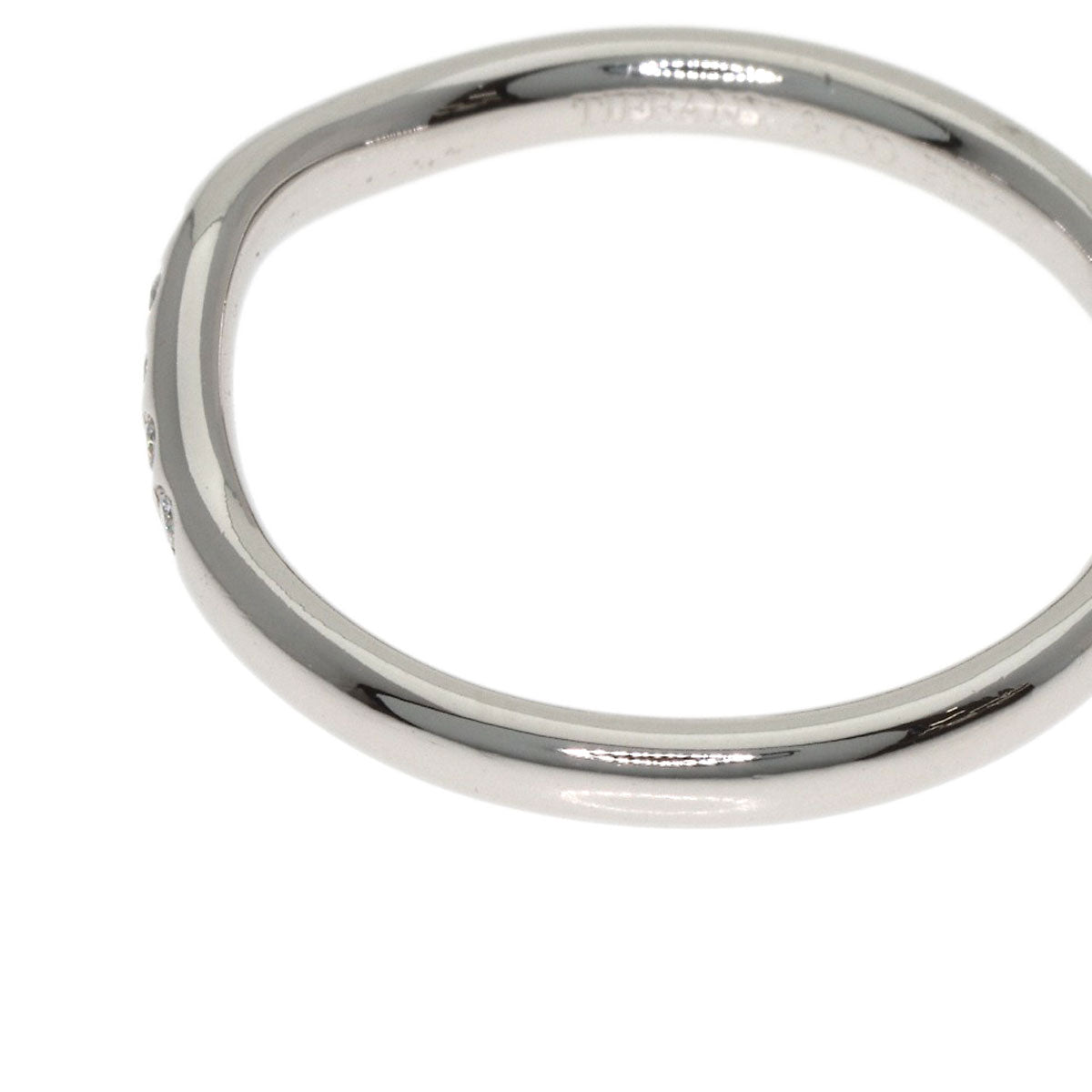 TIFFANY&Co. Curved band Diamond Ring Platinum PT950 Ladies [Used]