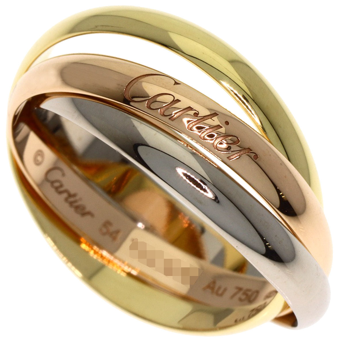 CARTIER Trinity SM #54 Current Model Ring K18 Yellow Gold 18K Pink GoldLadies [Used]
