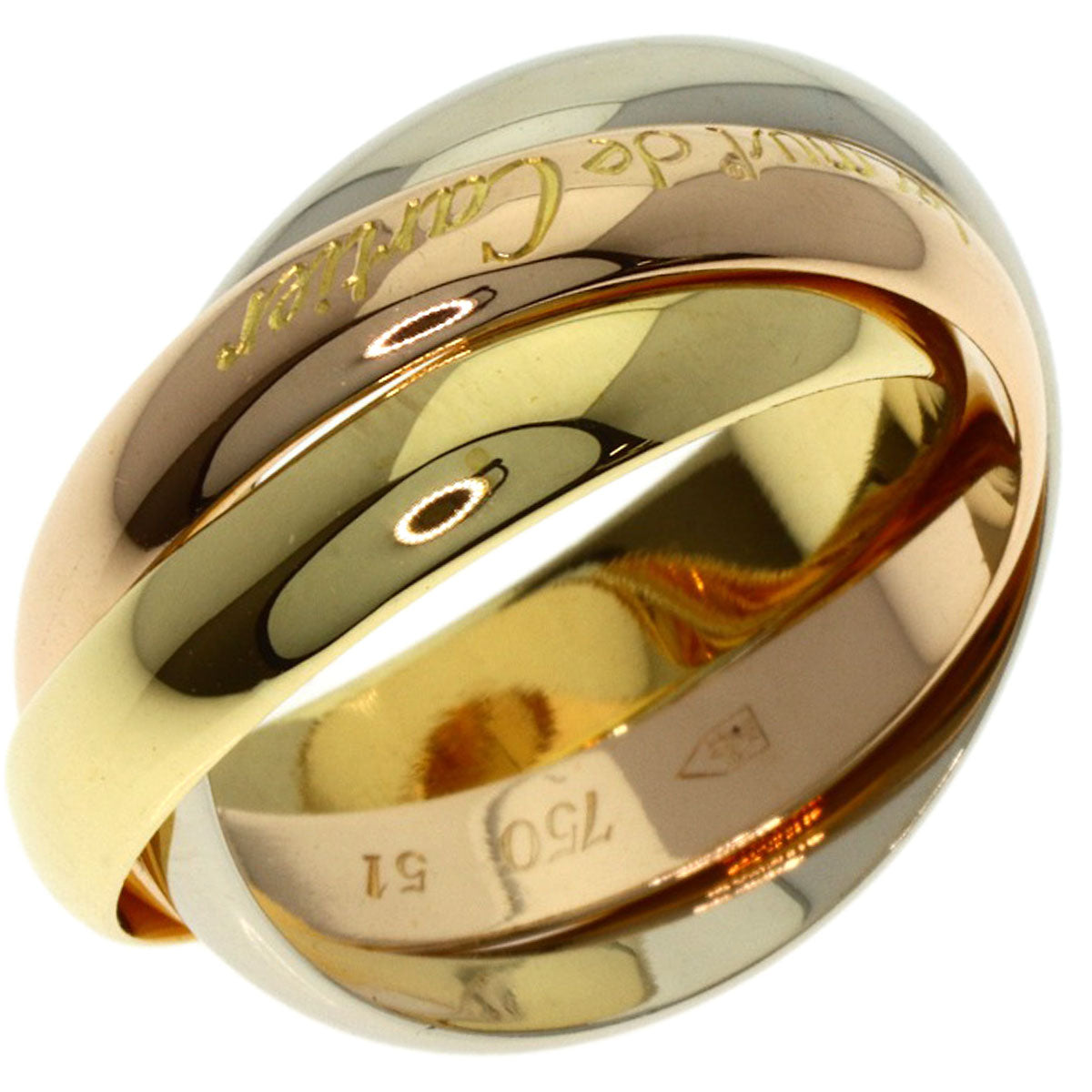 CARTIER Trinity #51 Ring K18 Yellow Gold K18 White GoldLadies [Used]