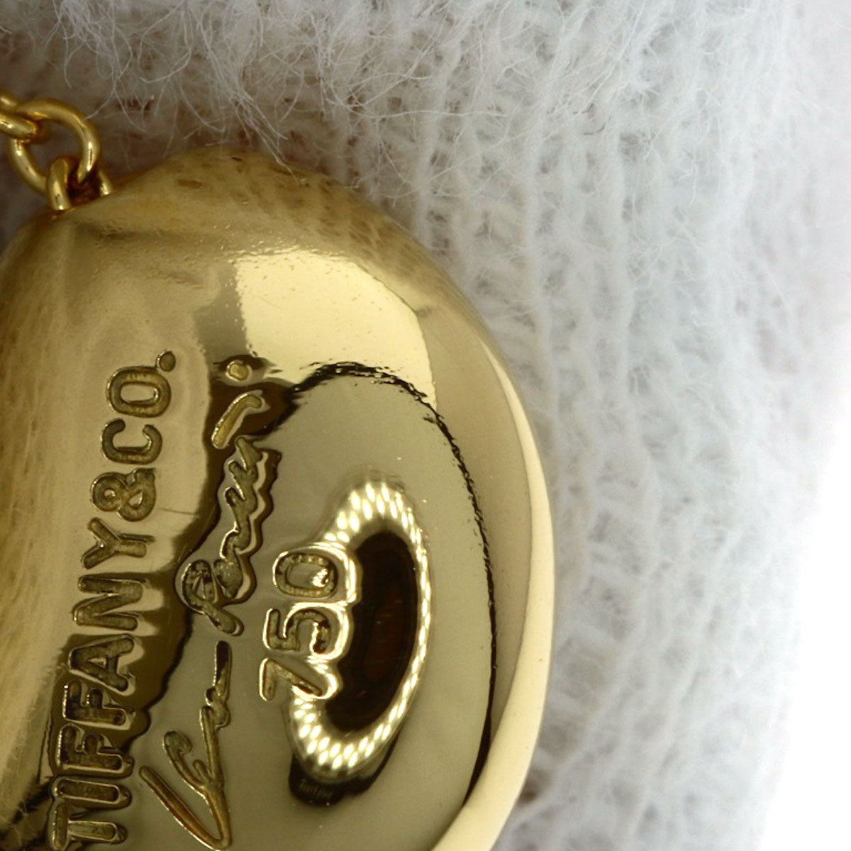 TIFFANY&Co. Bean Necklace K18 Yellow Gold Ladies [Used]