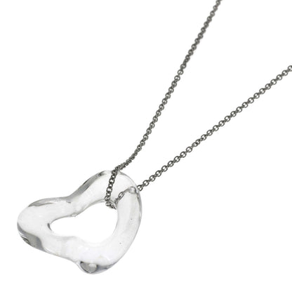 TIFFANY&Co. Open Heart Crystal Necklace Platinum PT950 Ladies [Used]
