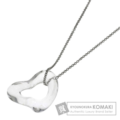 TIFFANY&Co. Open Heart Crystal Necklace Platinum PT950 Ladies [Used]