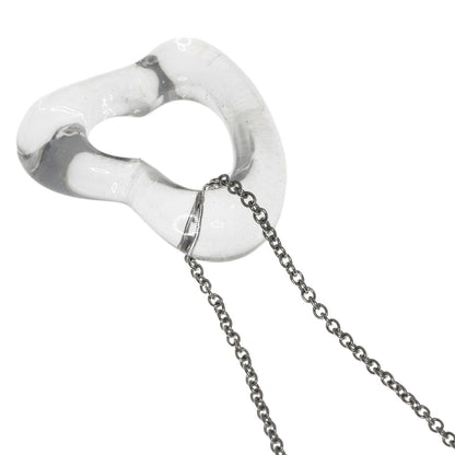 TIFFANY&Co. Open Heart Crystal Necklace Platinum PT950 Ladies [Used]