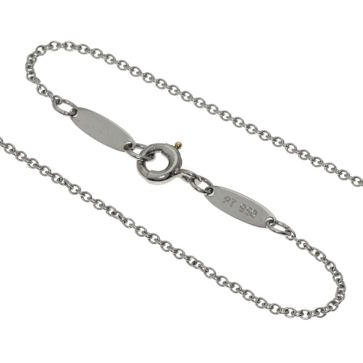 TIFFANY&Co. Open Heart Crystal Necklace Platinum PT950 Ladies [Used]