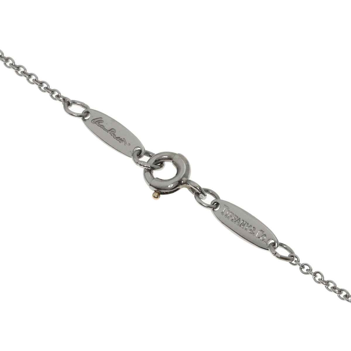 TIFFANY&Co. Open Heart Crystal Necklace Platinum PT950 Ladies [Used]