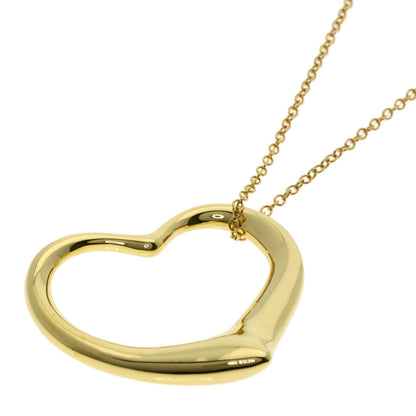 TIFFANY&Co. Open Heart Medium Long Necklace K18 Yellow Gold Ladies [Used]