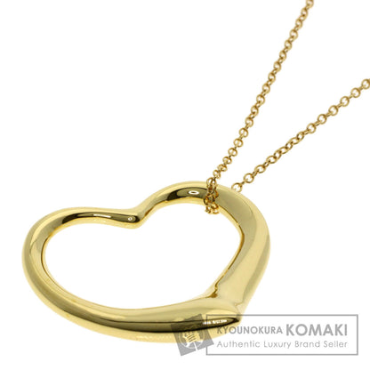 TIFFANY&Co. Open Heart Medium Long Necklace K18 Yellow Gold Ladies [Used]