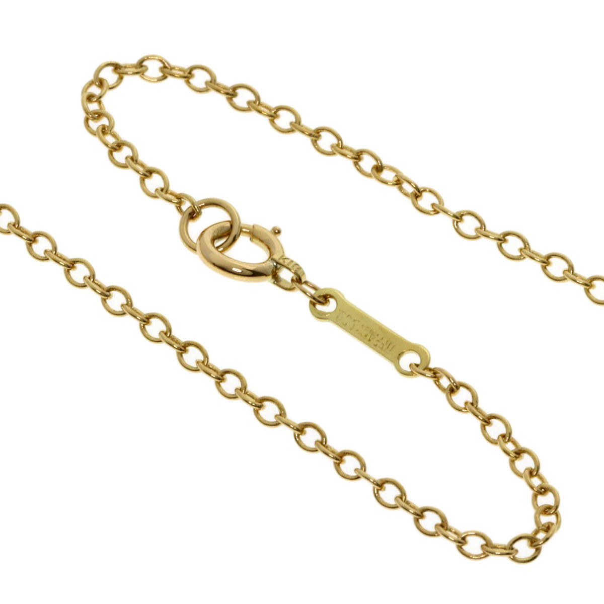 TIFFANY&Co. Open Heart Medium Long Necklace K18 Yellow Gold Ladies [Used]
