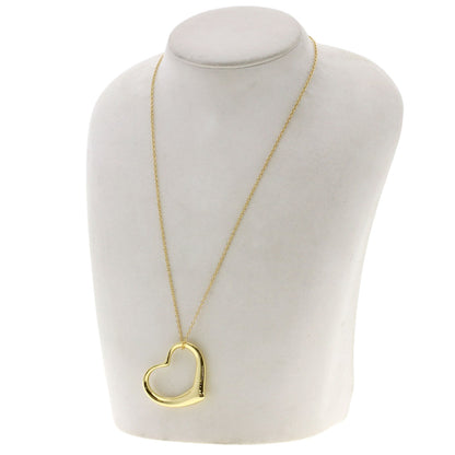 TIFFANY&Co. Open Heart Medium Long Necklace K18 Yellow Gold Ladies [Used]
