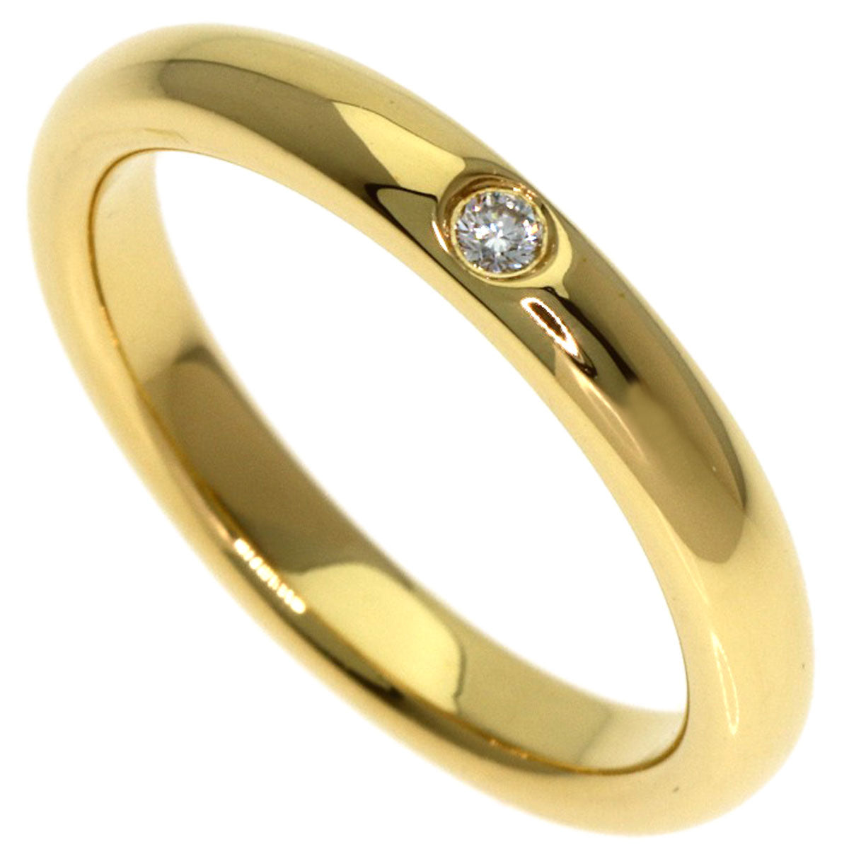 TIFFANY&Co. Wedding 1P Diamond Ring K18 Yellow Gold Ladies [Used]