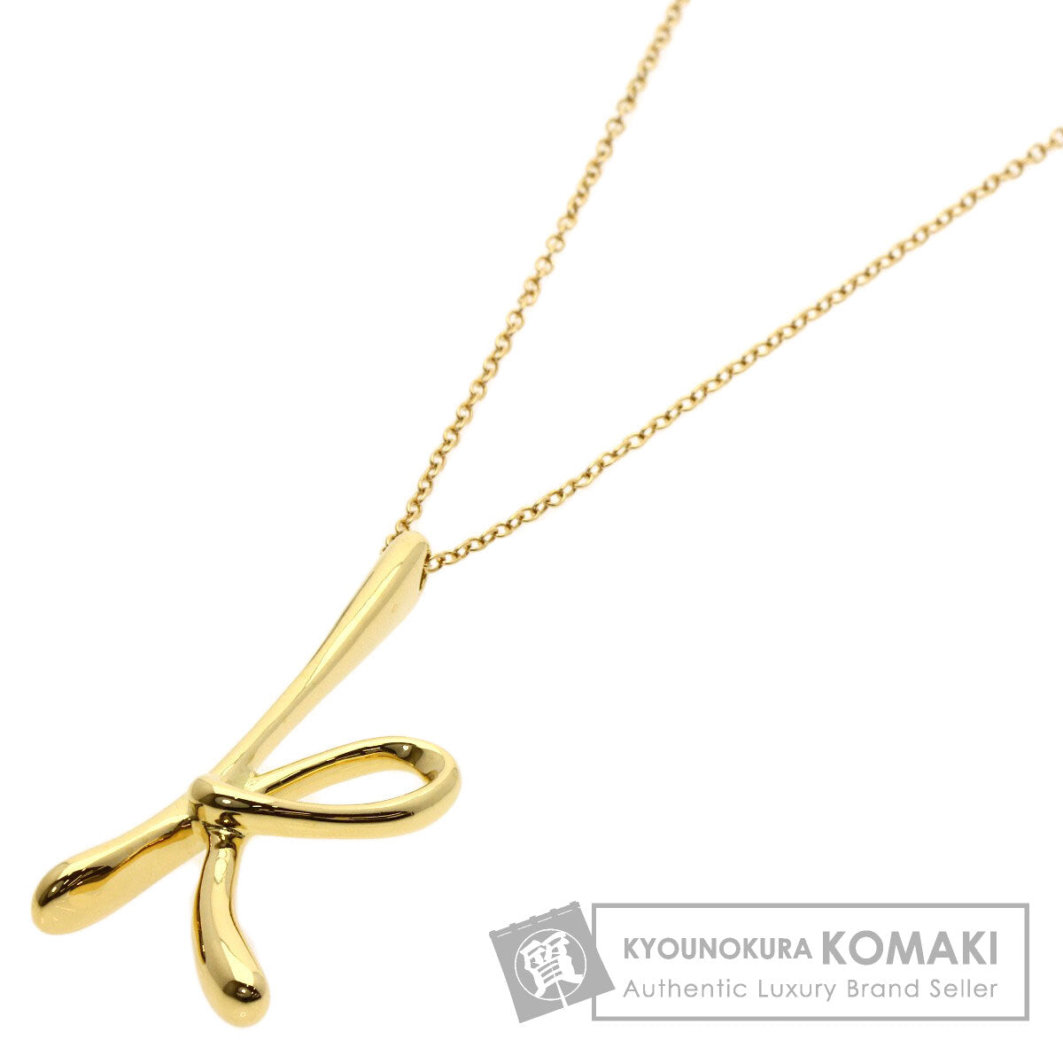 TIFFANY&Co. Initial K Medium Necklace K18 Yellow Gold Ladies [Used]