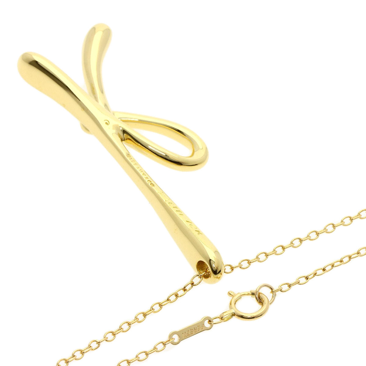 TIFFANY&Co. Initial K Medium Necklace K18 Yellow Gold Ladies [Used]