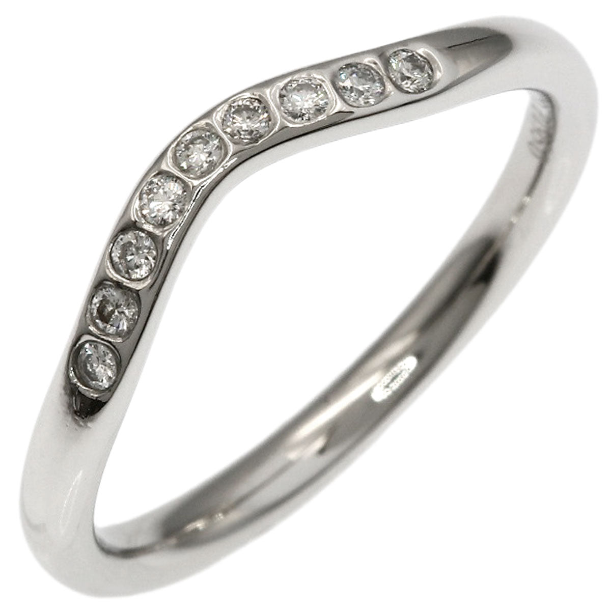TIFFANY&Co. Curved band Diamond Ring Platinum PT950 Ladies [Used]