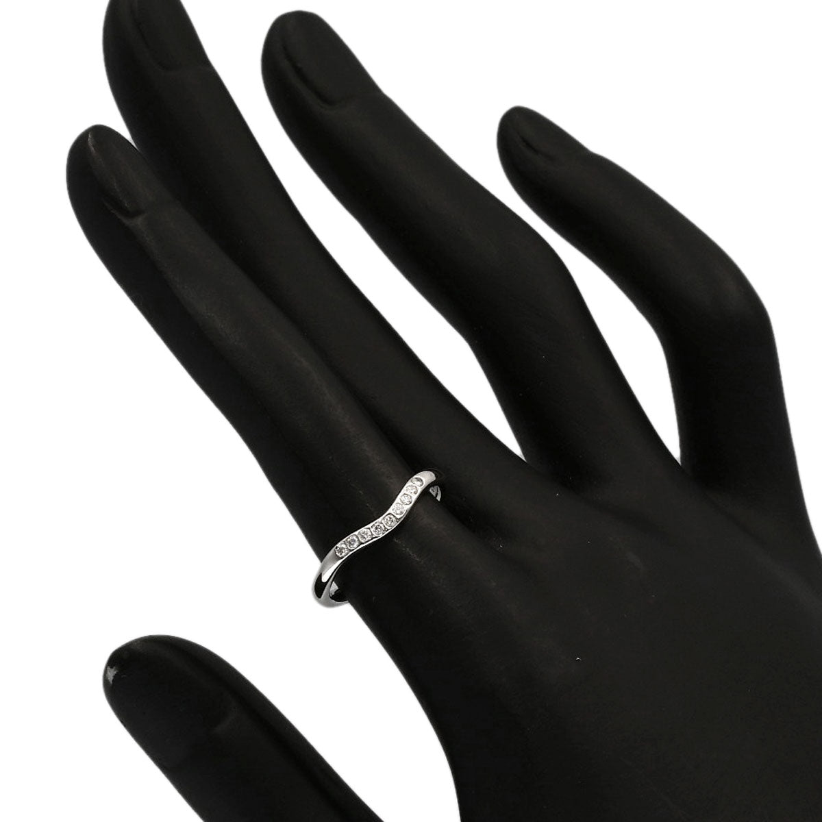 TIFFANY&Co. Curved band Diamond Ring Platinum PT950 Ladies [Used]