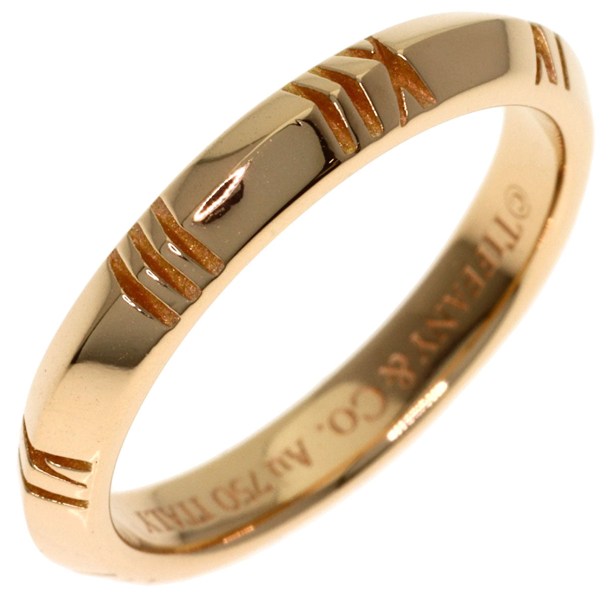 TIFFANY&Co. Atlas X Closed Narrow Ring K18 Pink Gold Ladies [Used]