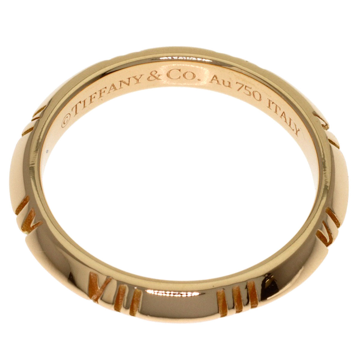 TIFFANY&Co. Atlas X Closed Narrow Ring K18 Pink Gold Ladies [Used]