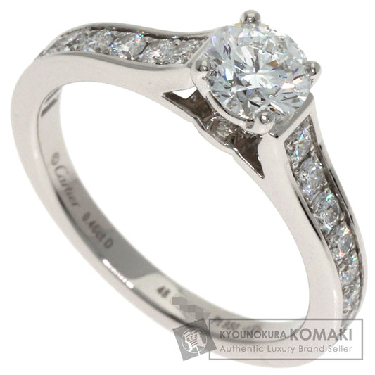 CARTIER Solitaire Diamond # 48 Ring Platinum PT950 Ladies [Used]