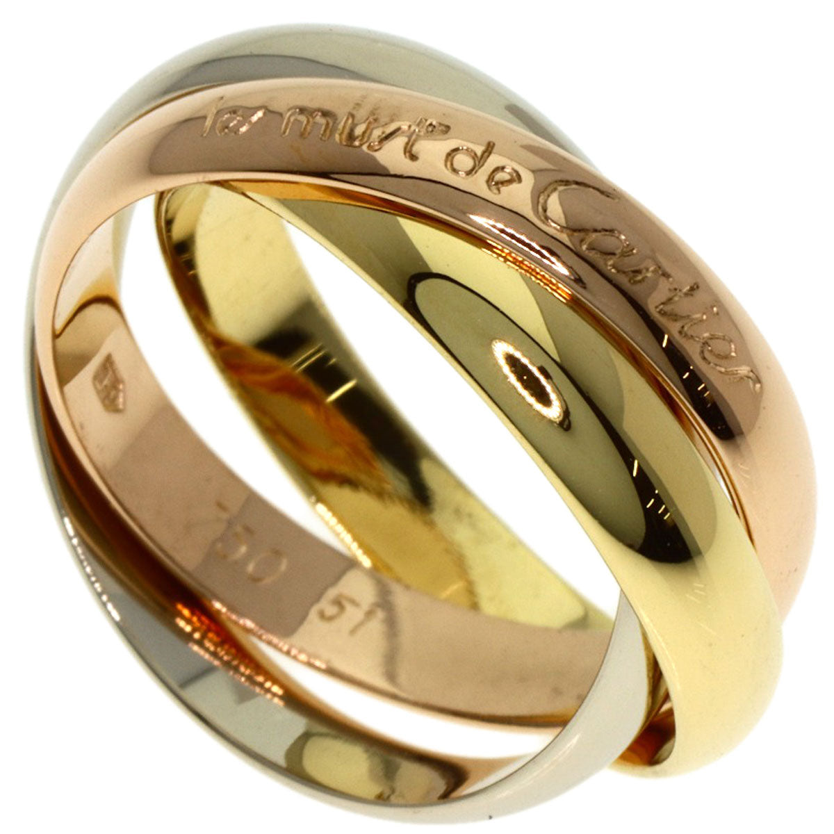 CARTIER Trinity #51 Ring K18 Yellow Gold K18 White GoldLadies [Used]