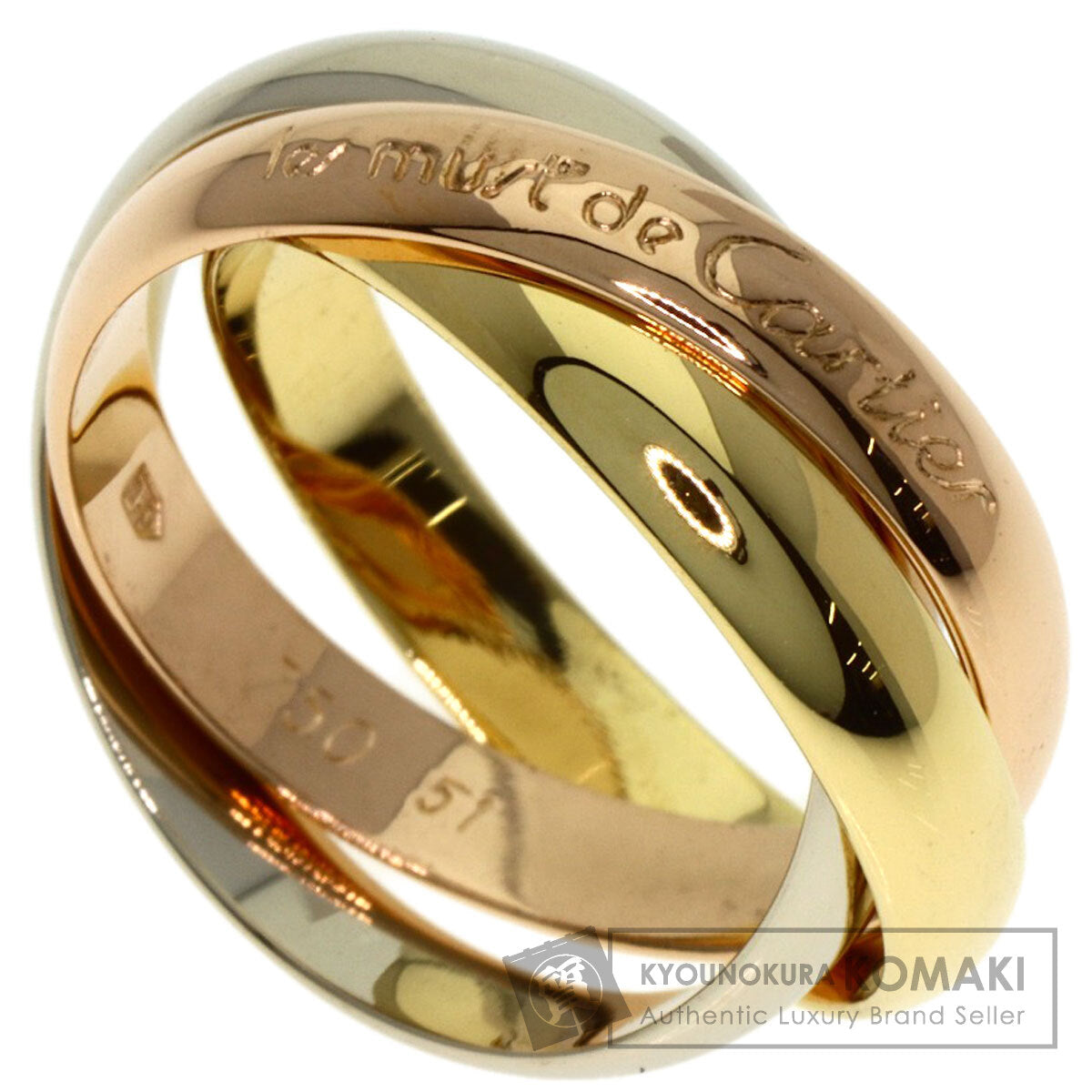 CARTIER Trinity #51 Ring K18 Yellow Gold K18 White GoldLadies [Used]