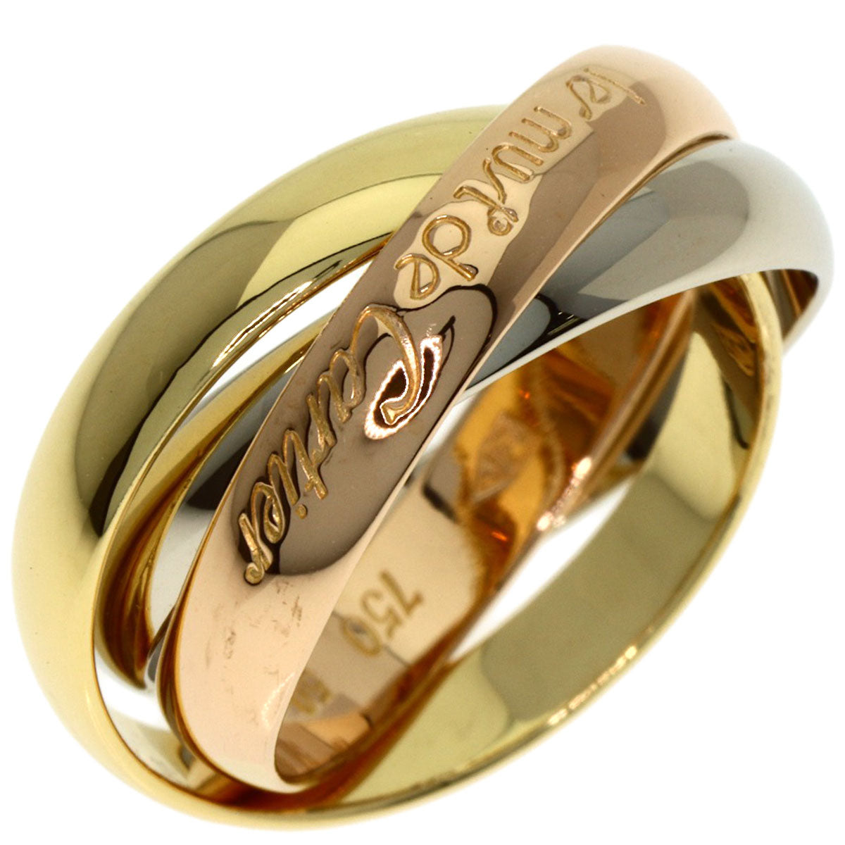 CARTIER Trinity #50 Ring K18 Yellow Gold K18 White GoldLadies [Used]