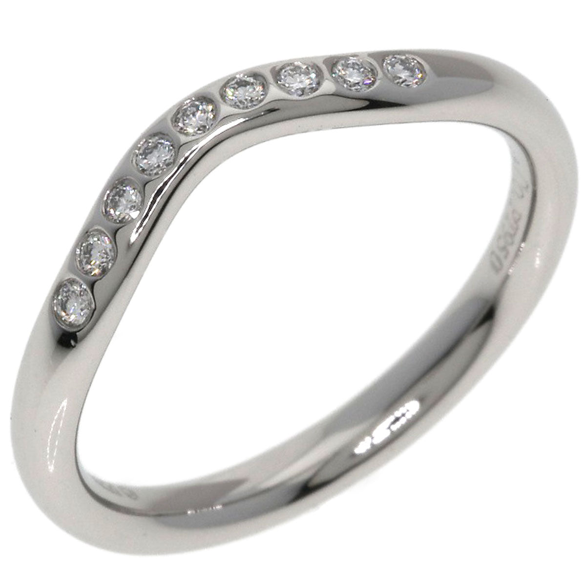 TIFFANY&Co. Curved band Diamond Ring Platinum PT950 Ladies [Used]
