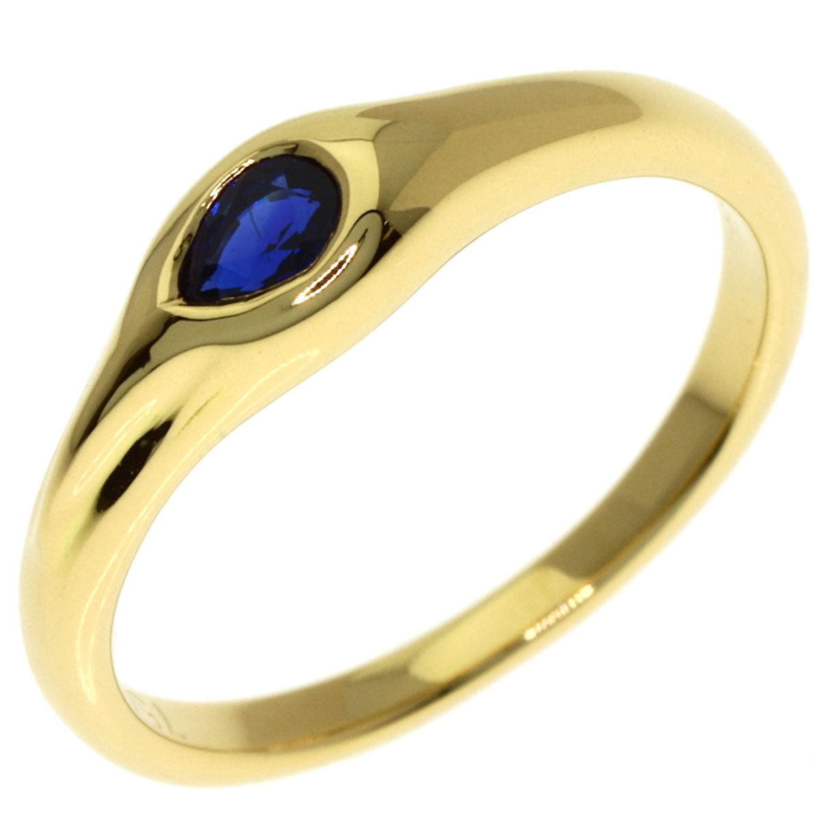 TIFFANY&Co. Pear-shaped sapphire Ring K18 Yellow Gold Ladies [Used]
