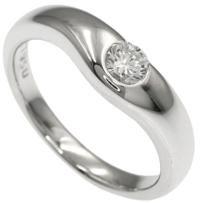 TIFFANY&Co. Elsa Peretti Curved Band 1P Diamond Ring Platinum PT950 Ladies [Used]