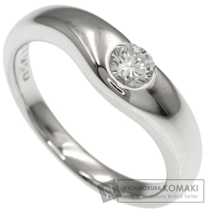 TIFFANY&Co. Elsa Peretti Curved Band 1P Diamond Ring Platinum PT950 Ladies [Used]