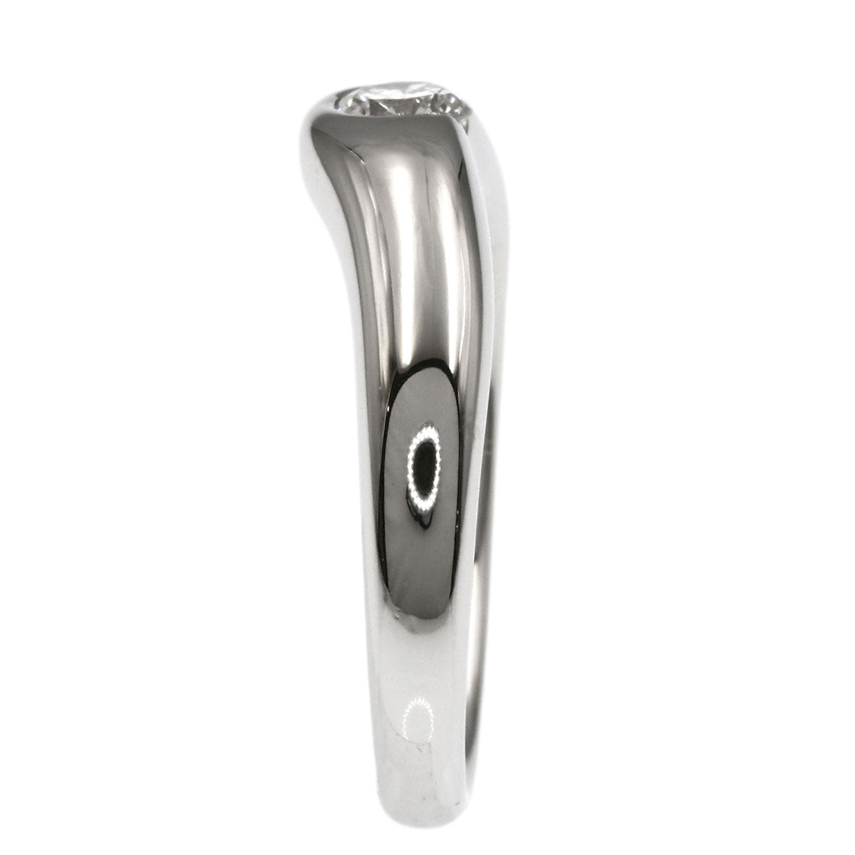 TIFFANY&Co. Elsa Peretti Curved Band 1P Diamond Ring Platinum PT950 Ladies [Used]