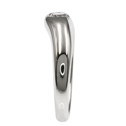 TIFFANY&Co. Elsa Peretti Curved Band 1P Diamond Ring Platinum PT950 Ladies [Used]