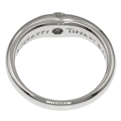 TIFFANY&Co. Elsa Peretti Curved Band 1P Diamond Ring Platinum PT950 Ladies [Used]