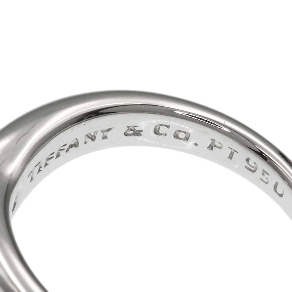 TIFFANY&Co. Elsa Peretti Curved Band 1P Diamond Ring Platinum PT950 Ladies [Used]