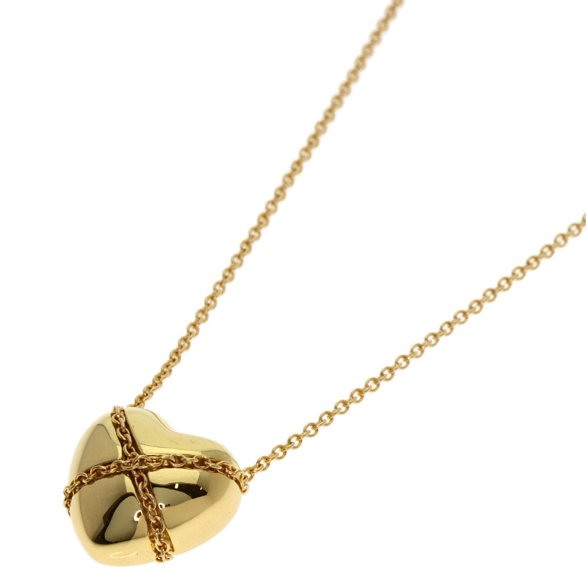 TIFFANY&Co. Chain cross heart Necklace K18 Yellow Gold Ladies [Used]
