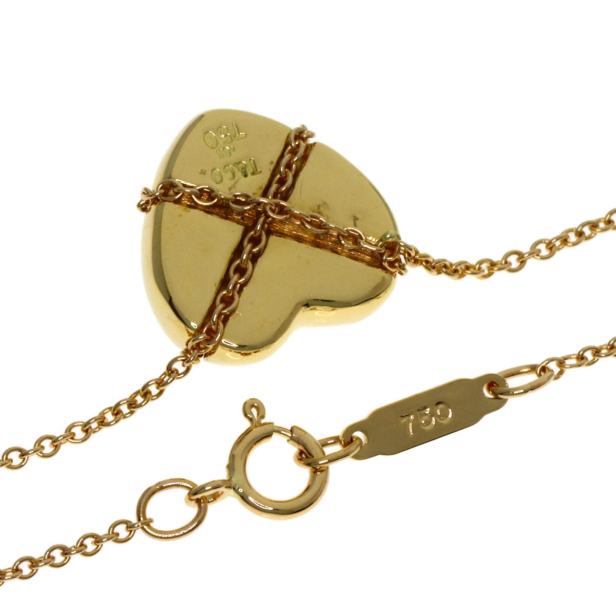 TIFFANY&Co. Chain cross heart Necklace K18 Yellow Gold Ladies [Used]