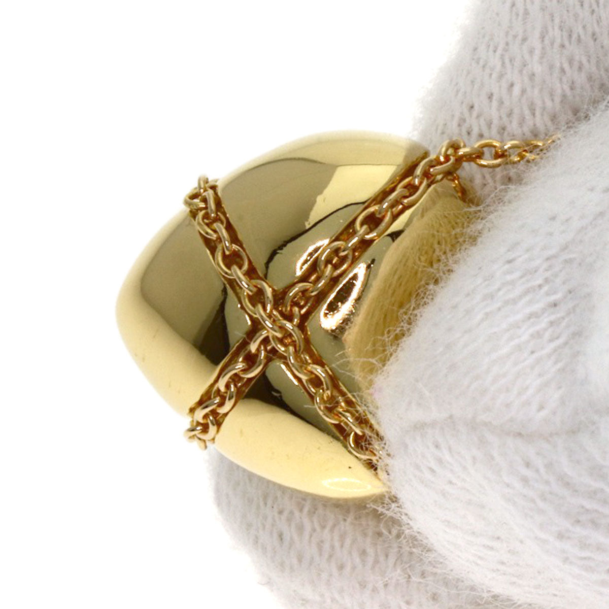 TIFFANY&Co. Chain cross heart Necklace K18 Yellow Gold Ladies [Used]