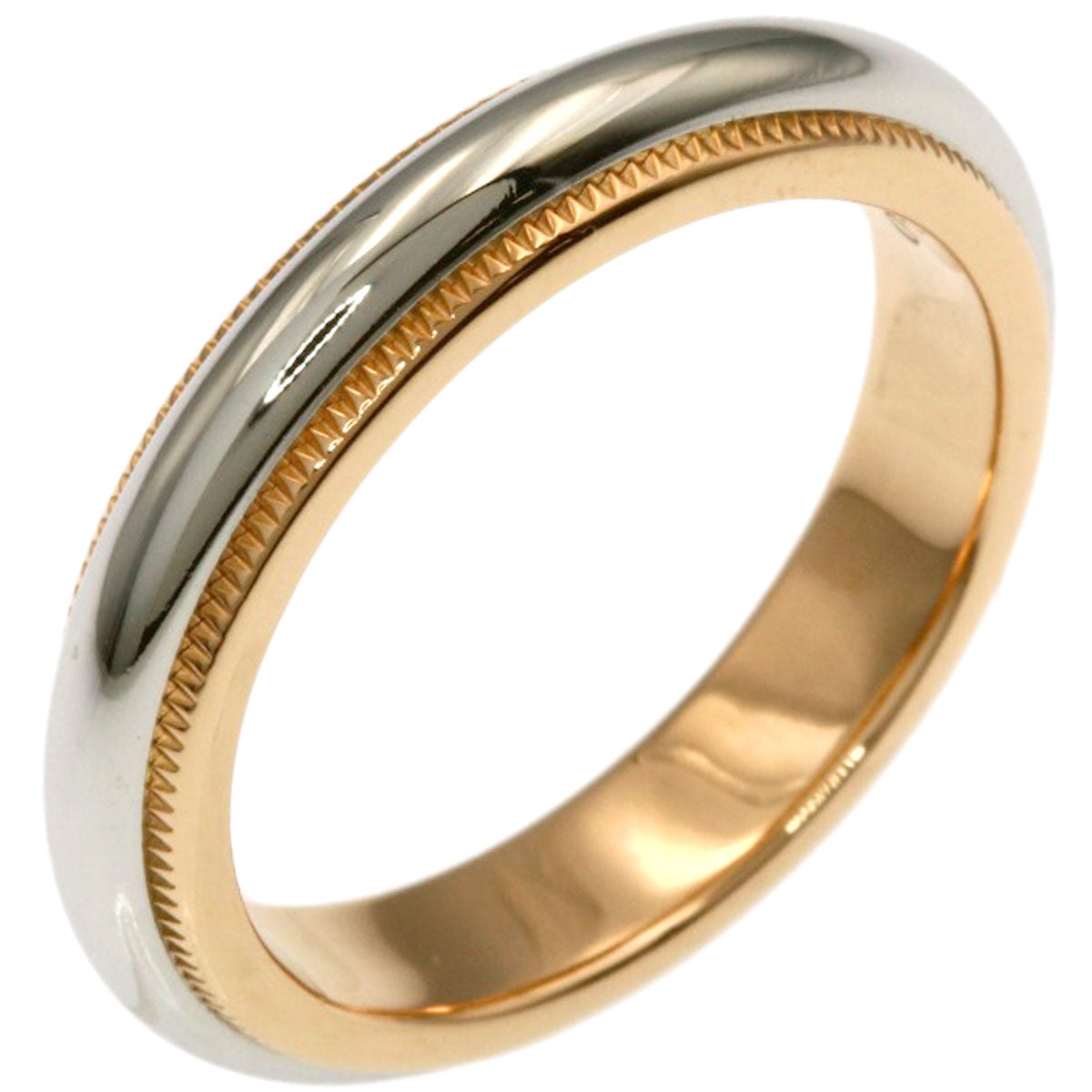 TIFFANY&Co. Milgrain Ring K18 Pink Gold PT950Ladies [Used]