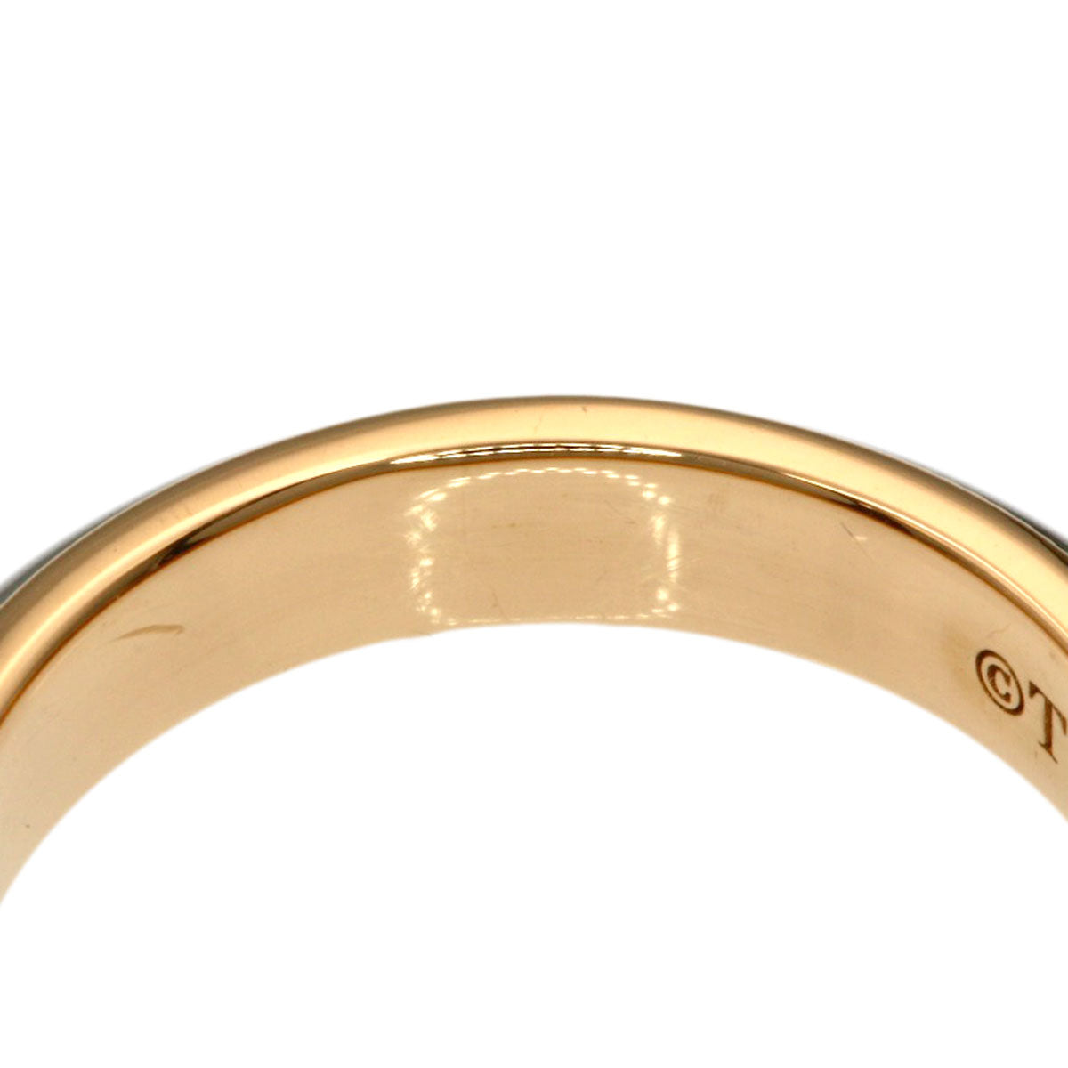 TIFFANY&Co. Milgrain Ring K18 Pink Gold PT950Ladies [Used]